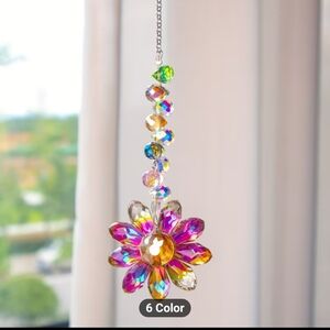 New Purple Flower Colorful Crystal Sun Catcher #986,987-239